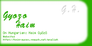 gyozo haim business card